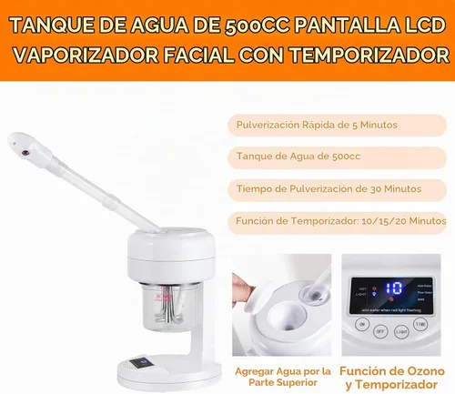 Vista 5 de Vaporizador facial de ozono con pantalla LCD para el cuidado
