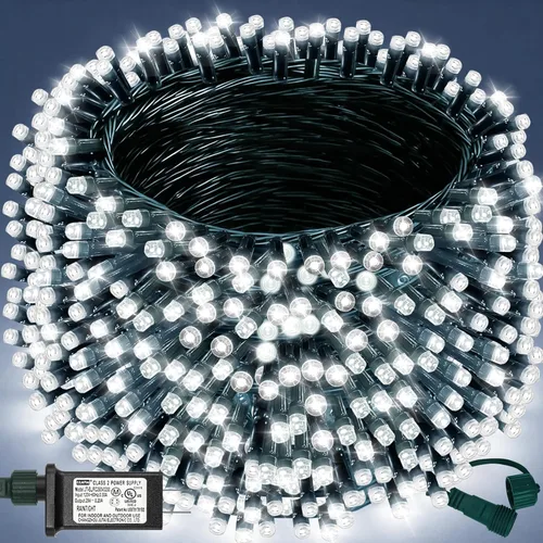 Vista 15 de Decute - Tira de luces de Navidad, impermeable, 300 LED, 105 pies, certificado UL con enchufe de extremo a extremo, 8 modos, guirnalda de luces
