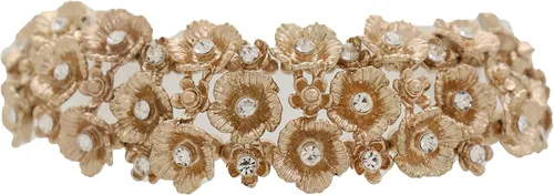 Vista 4 de Pulsera de botas de joyería para mujer, cadena de metal dorado, zapato alto, flor brillante, correa de encanto, boda nupcial, Metal