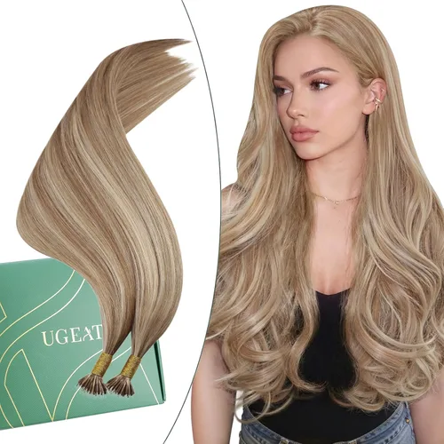 Vista 23 de Ugeat - Extensiones de cabello humano con microanillo, 14 pulgadas, extensiones de cabello Remy con microcuentas de 1 gm/hebra, 50 gms, extensiones