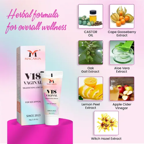 Vista 5 de V18 Crema de apriete vaginal de acción rápida para mujeres, tensor vaginal de 24 horas como una virgen, aceite en aerosol de crema femenina