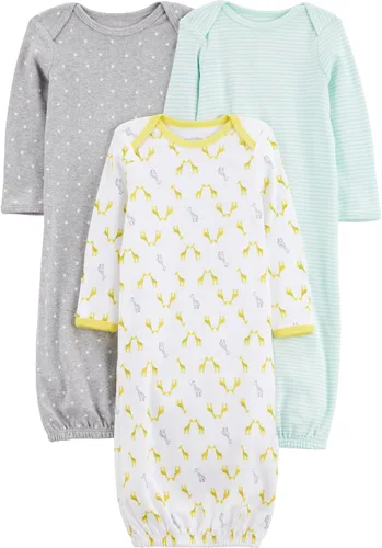Vista 8 de Simple Joys by Carter's Bata unisex de algodón neutro para bebé, paquete de 3 Leche y galleta