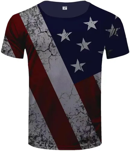 Vista 2 de Patriotic Shirts for Mens, America Flag Men's Shirts Mens Patriotic T Shirt Short Sleeve 4Th of July Graphic T Shirts