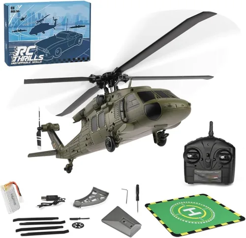 Vista 9 de Modelo de helicóptero WL K170 RC, BK Hawk UH-60L 170 tamaño 4CH Flybarless helicóptero con acelerador ajustable izquierdo y derecho (versión RTF)