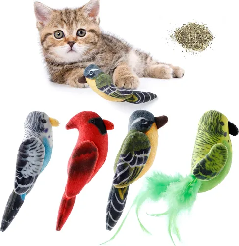 Vista 8 de Juguetes de hierba gatera para gatos de interior – 5 piezas de juguetes de peluche masticables para dentición interactivo relleno de hierba gatera