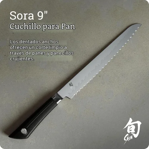 Vista 2 de Shun Sora - Cuchillo para pelar, Pan, 9 pulgadas, Metálico