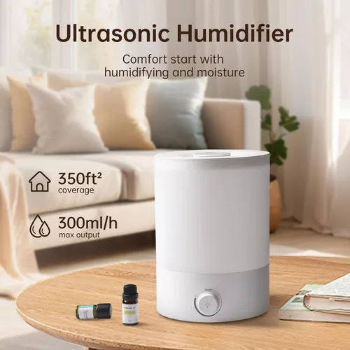 Vista 5 de YOGIN Humidificadores para Dormitorio Habitación Grande, Llenado Superior 2.5L Humidificadores Ultrasónicos de Niebla Fría para Guardería de Bebé