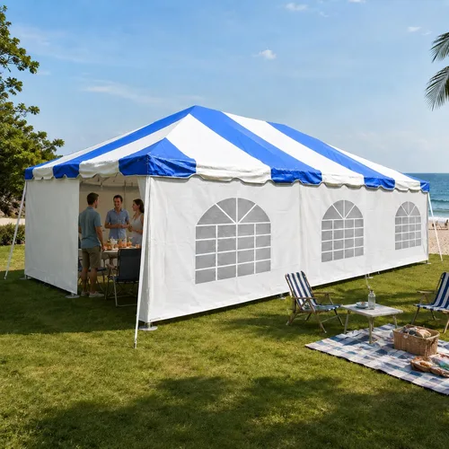 Vista 15 de Party Tents Direct - Toldo con marco de fin de semana, parte superior Blanco