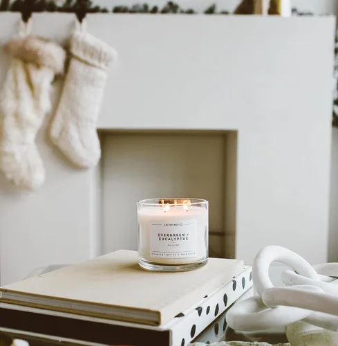 Vista 6 de Home & Holiday - Vela perfumada de 3 mechas, 43 horas de combustión, velas de soja de lujo de 3 mechas, velas de cera de soja no tóxicas, vela