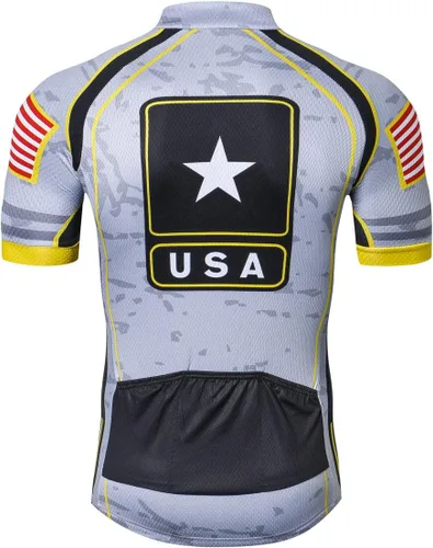 Vista 2 de Camiseta de ciclismo de Estados Unidos para hombre, camiseta de ciclismo de carretera, camiseta de manga corta, ropa deportiva, transpirable