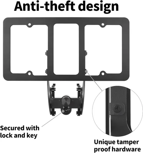 Vista 5 de El soporte original de placa de matrícula con cerradura para Tesla Model 3 de 2017-2023, kit de montaje de soporte de placa frontal