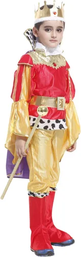 Vista 3 de Disfraz de Halloween para niños y niñas, disfraz medieval de guerrero del príncipe rey