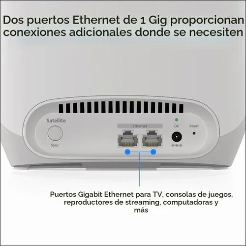 Vista 5 de NETGEAR Orbi Full Home Tri-Band Mesh WiFi 6 Satélite adicional