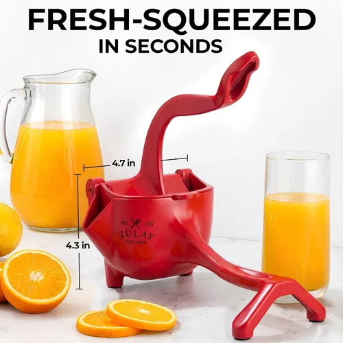 Vista 3 de Zulay - Exprimidor manual de frutas, exprimidor de jugos resistente con palanca desmontable y colador extraíble, prensa de frutas y exprimidor