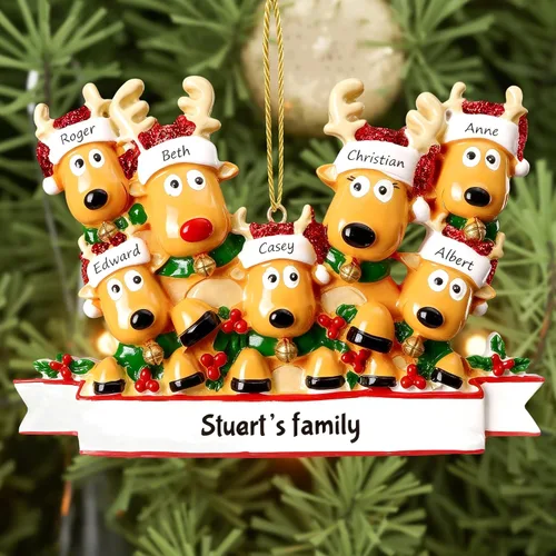 Vista 19 de Bemaystar 2025 Adornos Personalizados de Primer Navidad del Bebé - Adornos de Navidad de Resina Hechos a Mano con Nombre y Año - Adornos de Navidad