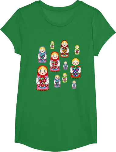 Vista 40 de Rusia - Camiseta de juguete retro para niños, diseño de muñecas rusas