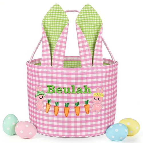 Vista 11 de Canastas de Pascua personalizadas para niños, conejo azul, 018B-azul