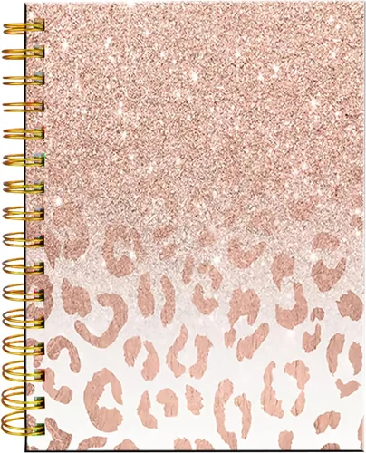 Vista 9 de iampanda Cuaderno de diario en espiral, encuadernación fuerte de doble alambre con papel de primera calidad para niñas y mujeres, guepardo de lujo