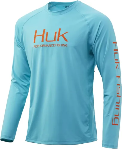 Vista 47 de Huk Pursuit Vented LS para hombre Refracción Fish Fade - San Sal/Wahoo