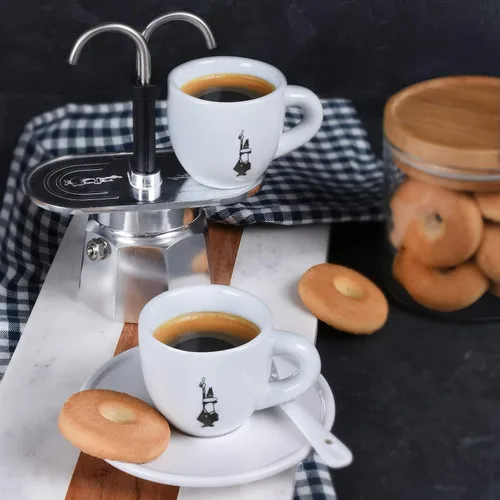 Vista 3 de Bialetti Mini Express 2 tazas de llama directa (máquina de café, máquina de café expreso, Makinetta)