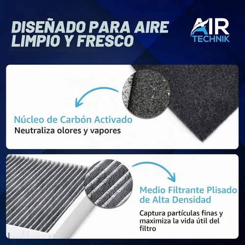 Vista 4 de AirTechnik Filtro de aire de cabina CF9118A con carbón activado Compatible con Ford Escort 2000-2002, Focus 2000-2005, Transit Connect 2010-2013