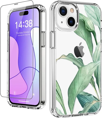 Vista 8 de LUHOURI Funda para iPhone 15 Plus con protector de pantalla, transparente de acrílico, diseños de moda para mujeres y niñas, funda protectora a