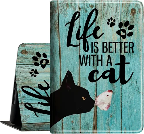 Vista 24 de Funda para tablet Kindle Fire HD 8 y 8 Plus (12ª generación 2022), funda delgada de piel sintética con función de encendido automático para tableta