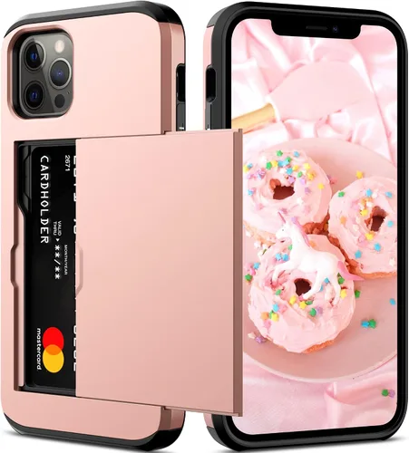 Vista 22 de Nvollnoe Funda para iPhone 11 con tarjetero resistente de protección de doble capa a prueba de golpes, ranura para tarjetas oculta, funda delgada