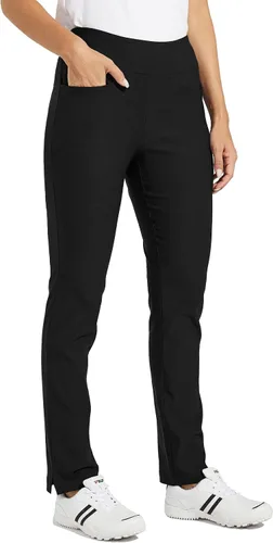 Vista 2 de Willit Pantalones de golf para mujer elásticos casuales de meter de secado rápido con control de abdomen