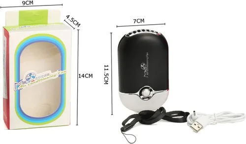 Vista 3 de Alluring Mini ventilador, soplador para secar pegamento - USB cargable para extensiones de pestañas (negro)