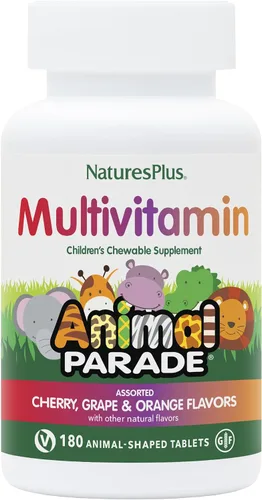 Vista 11 de Natures Plus Animal Parade - Multivitamínico masticable para niños, 90 tabletas en forma de animal, sabores surtidos naturales, vegetariano, sin