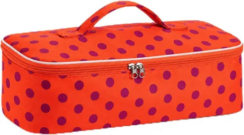 Vista 16 de Elegante bolsa de viaje para herramientas para el cabello con asa para Raya azul claro y rosa