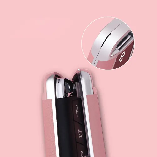 Vista 4 de ontto Funda de cuero para llavero VW Smart Remote Key Case para Volkswagen, Negro