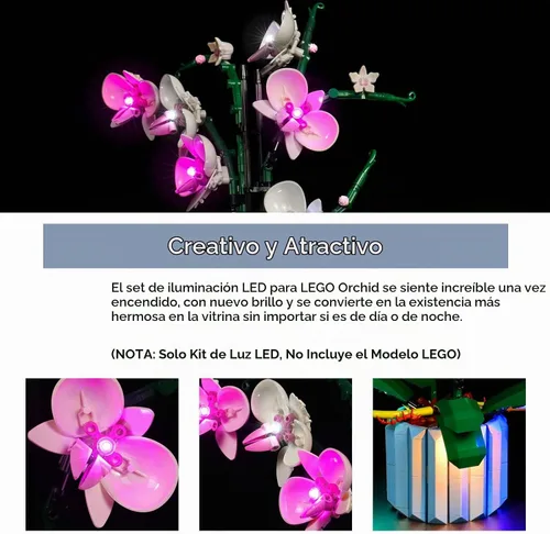 Vista 3 de BrickBling Solo Luz, Compatible con Lego 10311 Orquídea, Kit de Iluminación LED Compatible con Orquídea 10311 (Solo Luces, No Viene con Modelo)