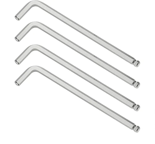Vista 8 de 4 llaves Allen de extremo de bola de 1/4 pulgadas, llave hexagonal interna SAE, herramienta de reparación de brazo largo en forma de L, CR-V