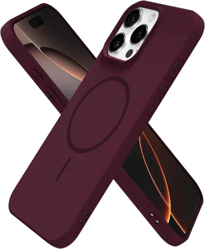 Vista 113 de Oakxco Funda de Silicona Mag Safe para iPhone 12 Pro Max, Funda Magnética Delgada y Fina Compatible con Carga Inalámbrica MagSafe, Bonita Funda