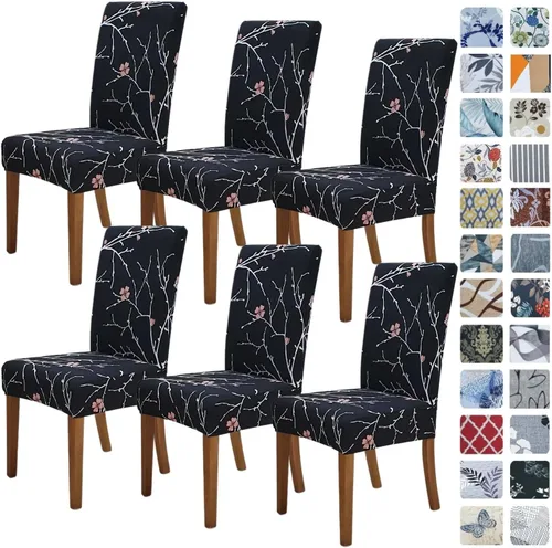 Vista 68 de SPRINGRICO Juego de 4 fundas para sillas de comedor, fundas elásticas para sillas de comedor, de elastano lavables, fundas para sillas Parsons