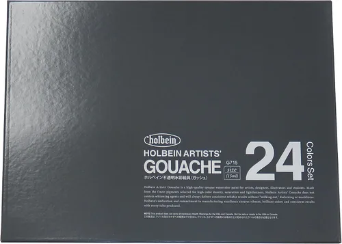 Vista 2 de Holbein Artist Gouache Set de 24 G715: tubos de 24 x 0.5 fl oz