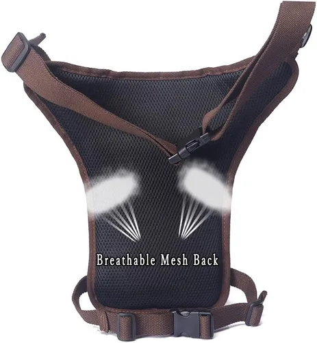 Vista 6 de Drop Leg Bag Military Tactical Motorcycle Ride Crossbody Backpack Cross Outdoor Bike Cycling Hiking Thigh Bag Waist Pouch for Men Khaki