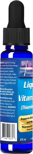 Vista 6 de Dr's Advantage Gotero líquido de vitamina B1 de 2 onzas, suplemento de tiamina B1 para apoyo energético, vitaminas B1 esenciales, promueve