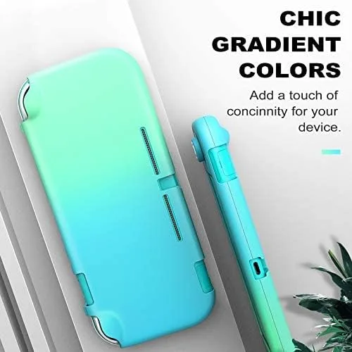 Vista 6 de MoKo Funda protectora compatible con Nintendo Switch Lite, funda protectora de PC con 4 tapas de agarre para el pulgar y 2 protectores de pantalla