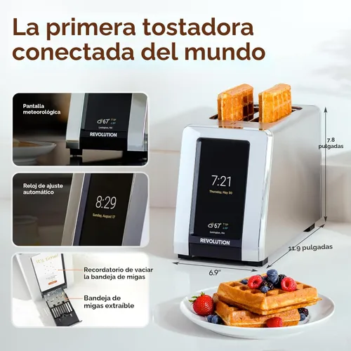 Vista 7 de Revolution R180 Connect Plus Tostadora Inteligente con Pantalla Táctil (Paquete con Prensa para Toastie y Rejilla de Calentamiento) Elija entre más