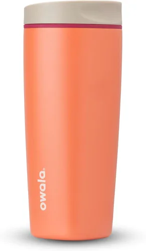 Vista 55 de Owala SmoothSip Slider - Vaso de café aislado de acero inoxidable, reutilizable, taza de café helado, taza de viaje para café caliente, sin BPA, 12