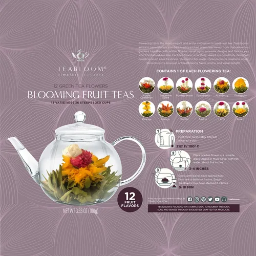 Vista 7 de Té floreciente Teabloom, juego de té con 12 frutas clasificadas
