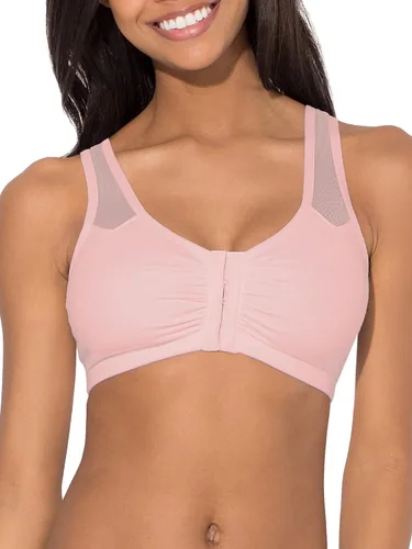 Vista 2 de Fruit of the Loom - Brasier deportivo con cierre frontal y correas de malla para mujer