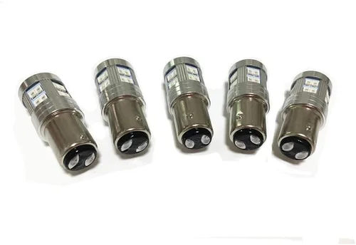Vista 3 de BAY15D P21/5W 2057 7528 1157 - Bombilla para luz de freno Canbus sin errores para coche, luz de freno trasera para caravana, color rojo brillante
