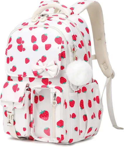Vista 18 de Mochila para niñas, mochila escolar para niñas, bonita mochila con lazo para niñas, niños y adolescentes, para estudiantes de escuela primaria