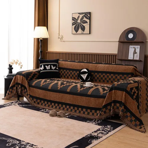 Vista 62 de ROOMLIFE Manta de sofá estilo azteca boho para sillones de 2/3 cojines, fundas de sofá lavables y antideslizantes aptas para mascotas, protector