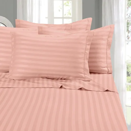Vista 27 de Elegant Comfort - Juego de sábanas de 4 piezas, microfibra de 1500 hilos de calidad egipcia de lujo resistente a las arrugas, rayas estilo damasco