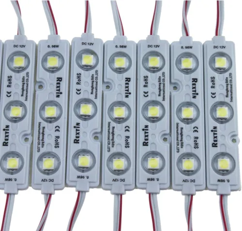 Vista 7 de Súper brillante, 200 unidades, módulo de 3 LED, azul, 5050, SMD, 66-72 lúmenes cada módulo, luz decorativa impermeable, para cartel con letras